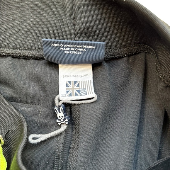 Psycho Bunny Women’s Jogger Sweatpants Size XXS Black And Neon Yellow - Picture 3 of 10